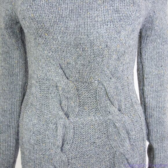 Max Studio wool blend cowl neck cable knit grey pleated sweater dress, size S - Picture 4 of 16